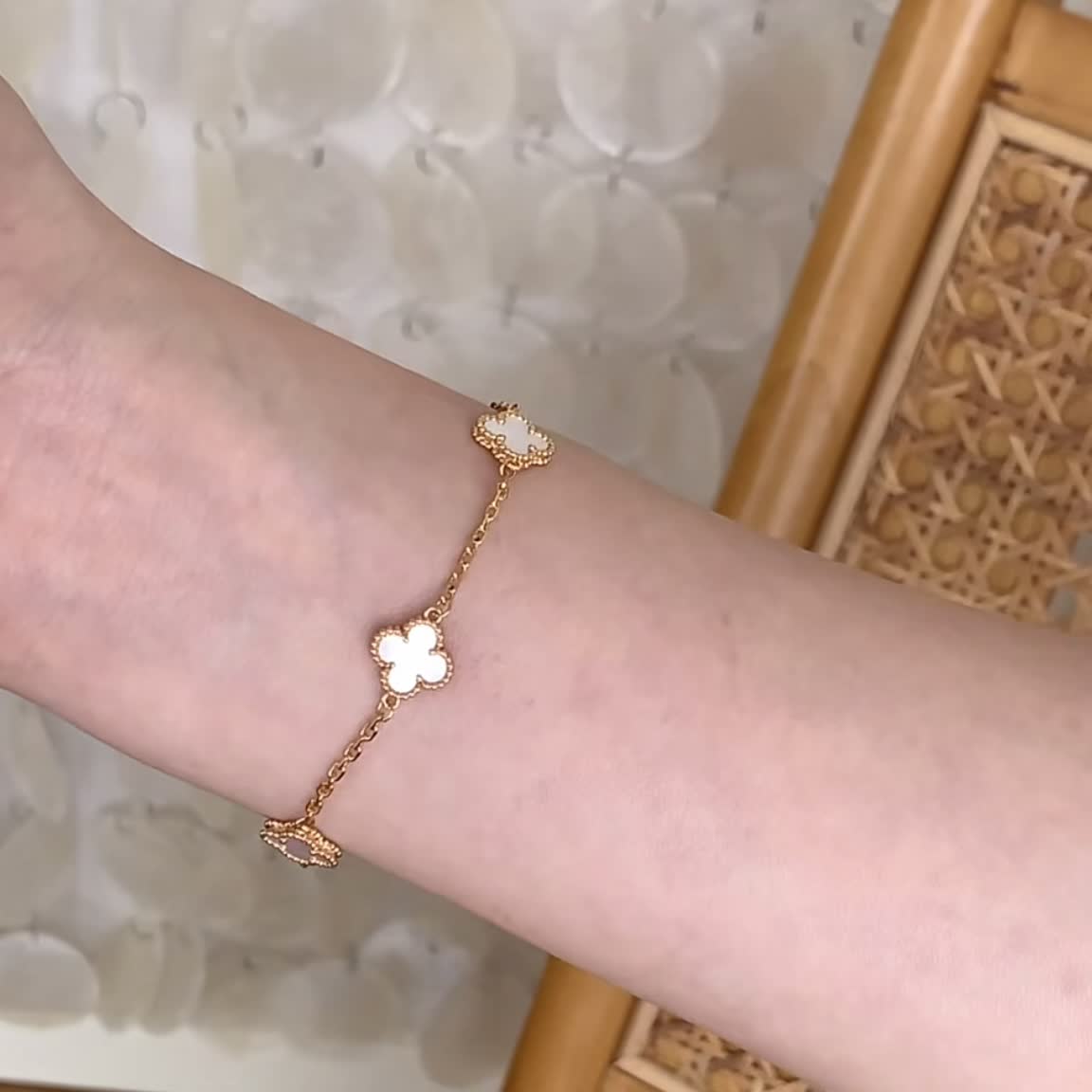 Van Cleef & Arpels Alhambra Gold Bracelet with Mother-of-Pearl
